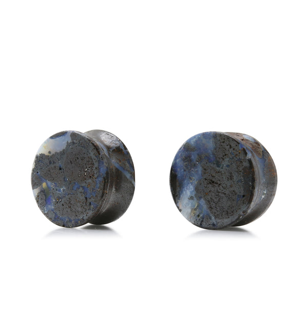 Boulder Opal Stone Plugs 9/16" (14mm) Version 6