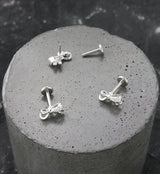 Bow CZ Stainless Steel Threadless Labret