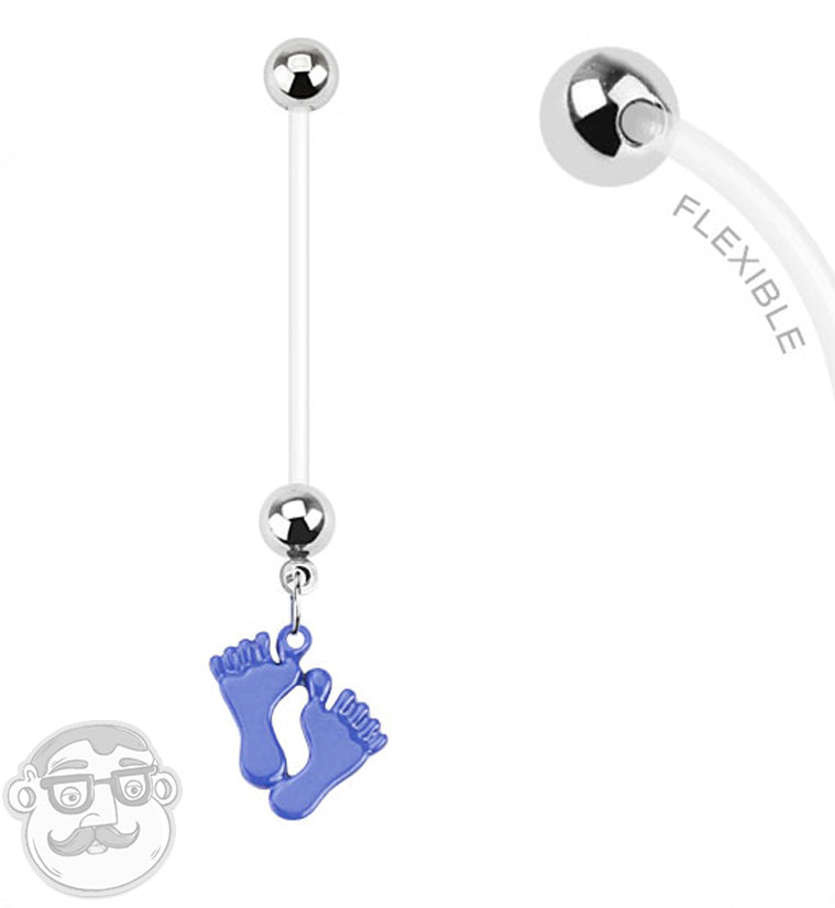 Blue Feet Flexible Pregnancy Belly Ring