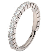 Bracketed Side Facing CZ Titanium Hinged Segment Ring