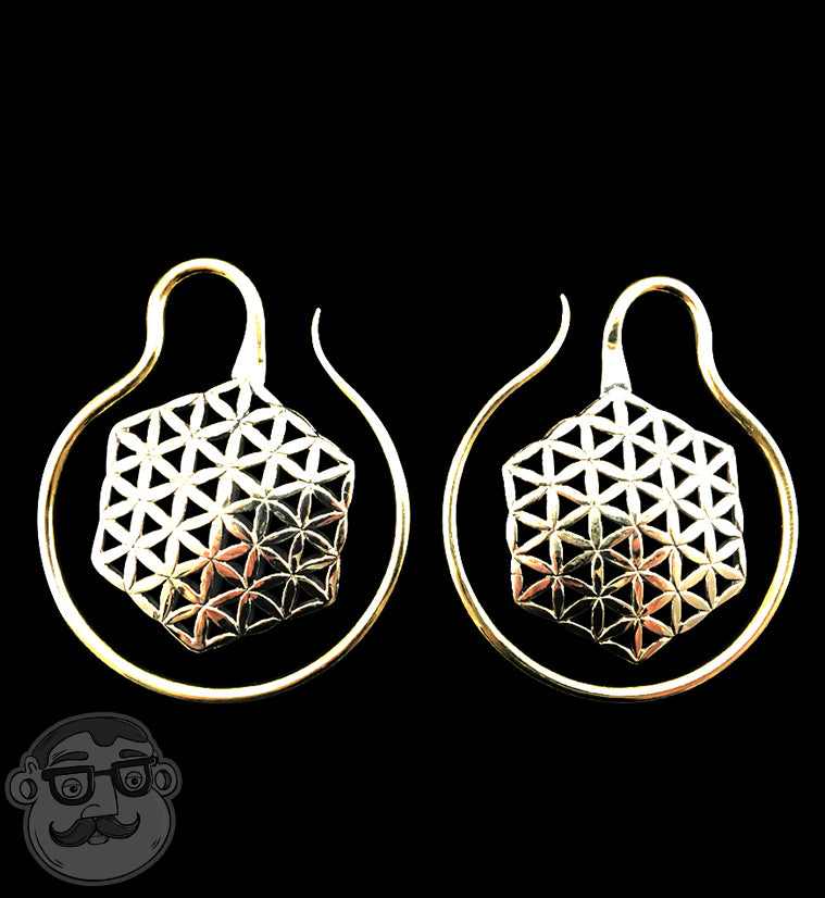 Brass Geometric Ear Weights