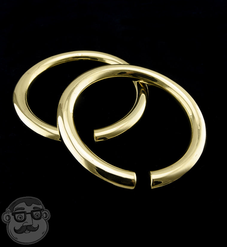 Brass Hoop Plugs / Ear Weights