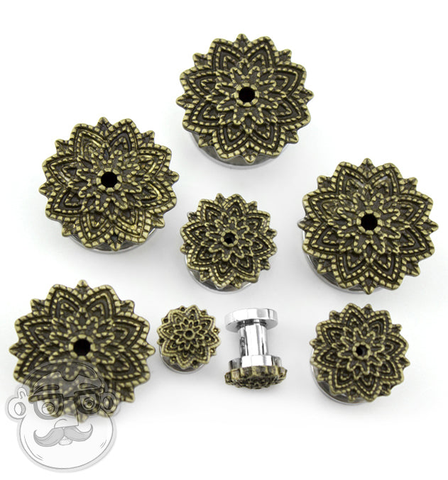 Brass Camellia Flower Top Stainless Steel Plugs