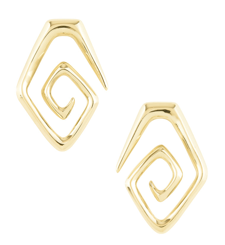 Brass Oval Spiral Ear Weights