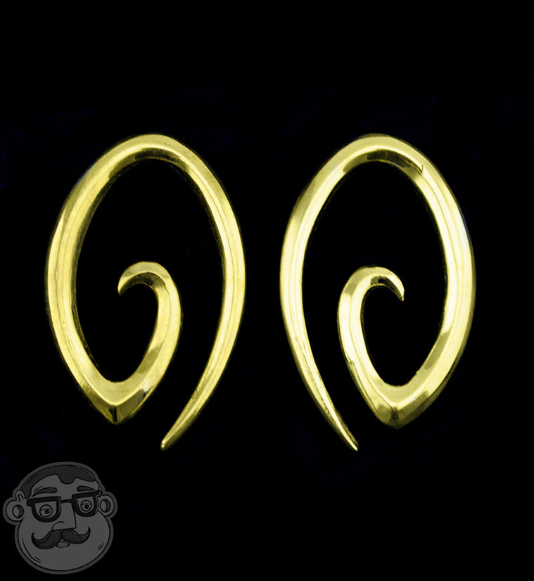 Oval Spiral Brass Ear Weights