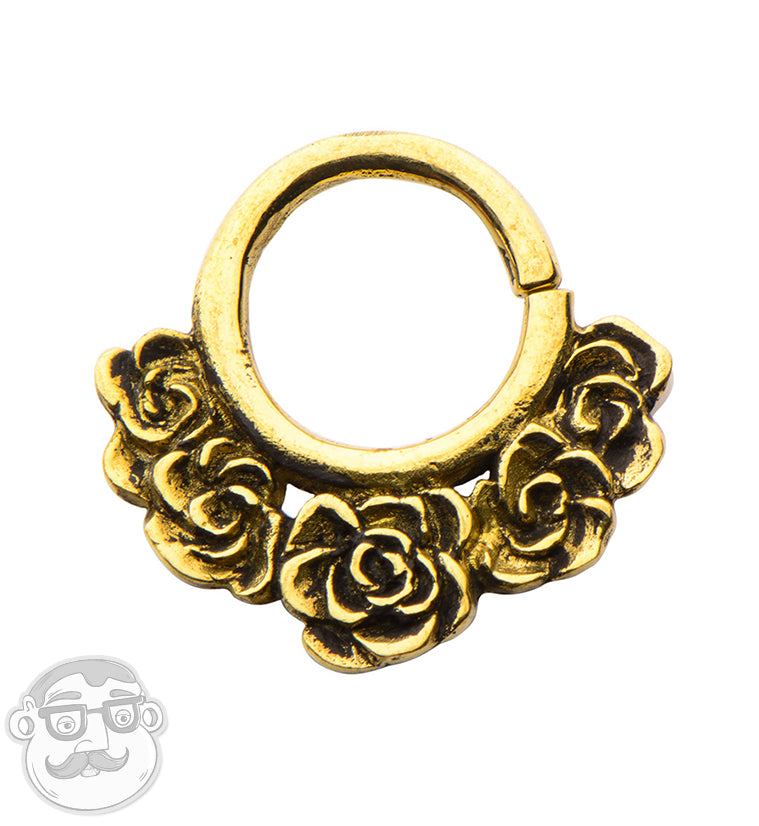 18G Rosebud Brass Septum Ring
