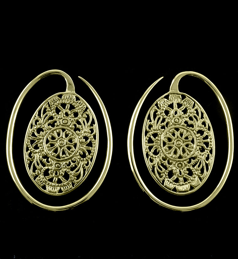 Brass Totemic Hoop Ear Weights