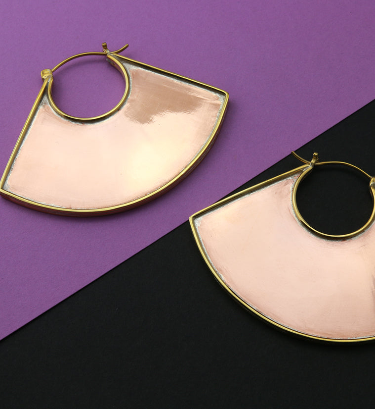 16G Buffer Copper & Brass Earrings