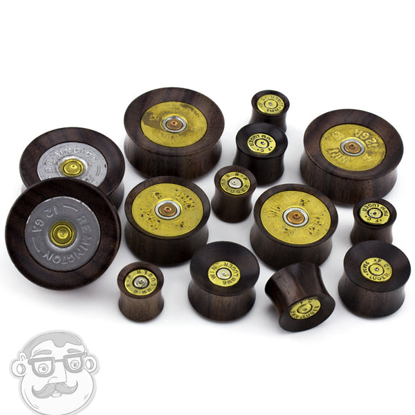 Sono Wooden Plugs With Bullet Shell Casing Inlay