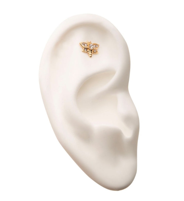 14kt Bumblebee CZ Threadless Top