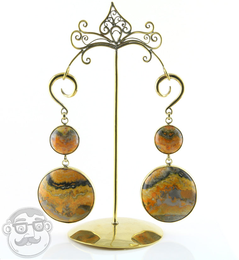 Double Bumblebee Jasper Stone Ear Weights