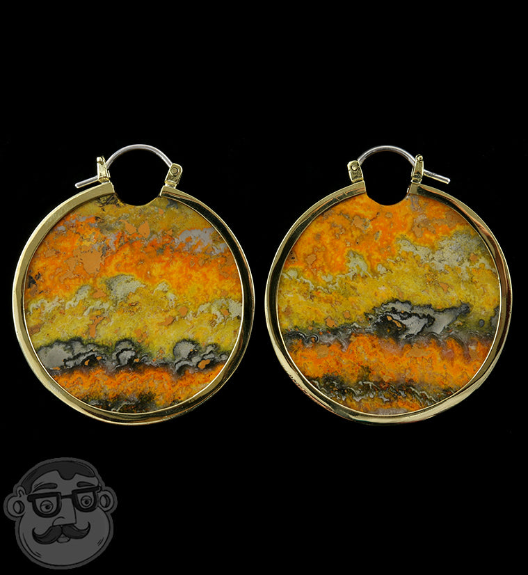 Bumblebee Jasper Stone Ear Weights