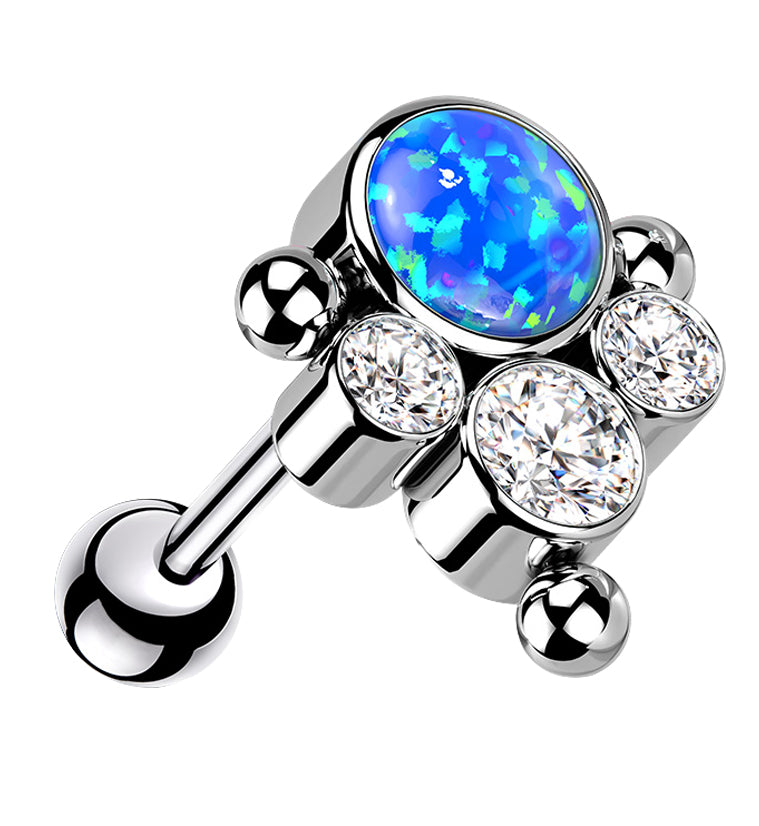 Bundle Blue Opalite Titanium Threadless Cartilage Barbell