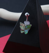 Butterfly Abalone Belly Button Ring