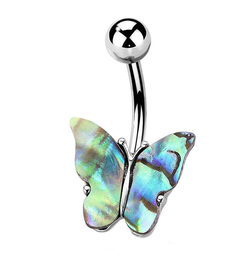 Butterfly Abalone Shell Belly Button Ring