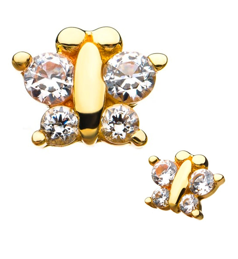 14kt Gold Butterfly Gem Threadless Top