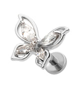 Butterfly CZ Stainless Steel Threadless Labret