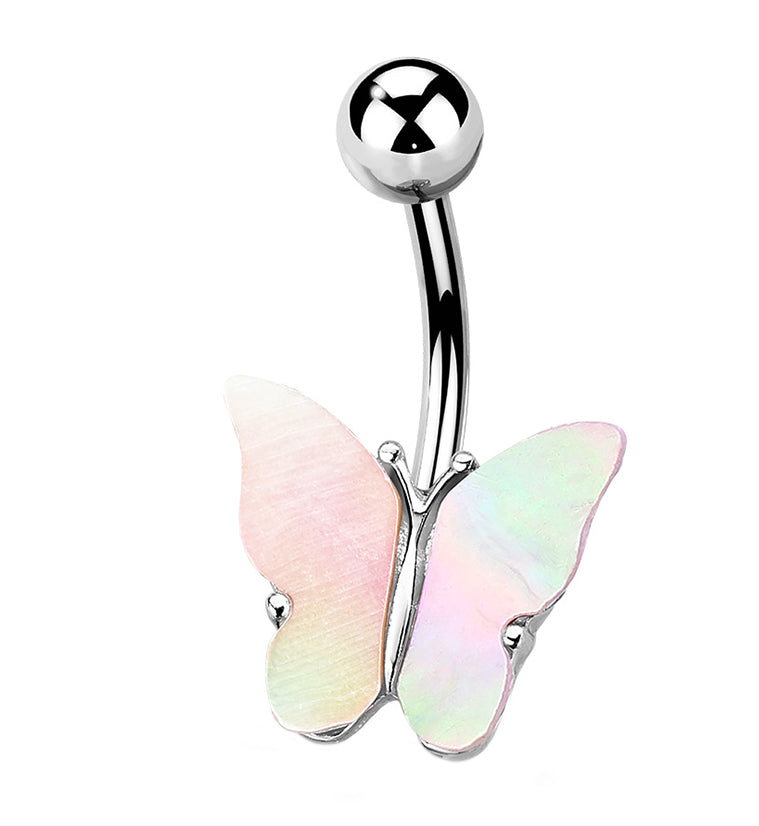 Butterfly MOP Shell Belly Button Ring