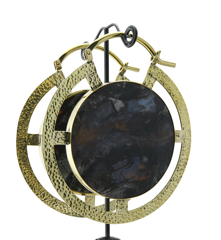 Byzantine Pyrite Jasper Slice Ear Weights