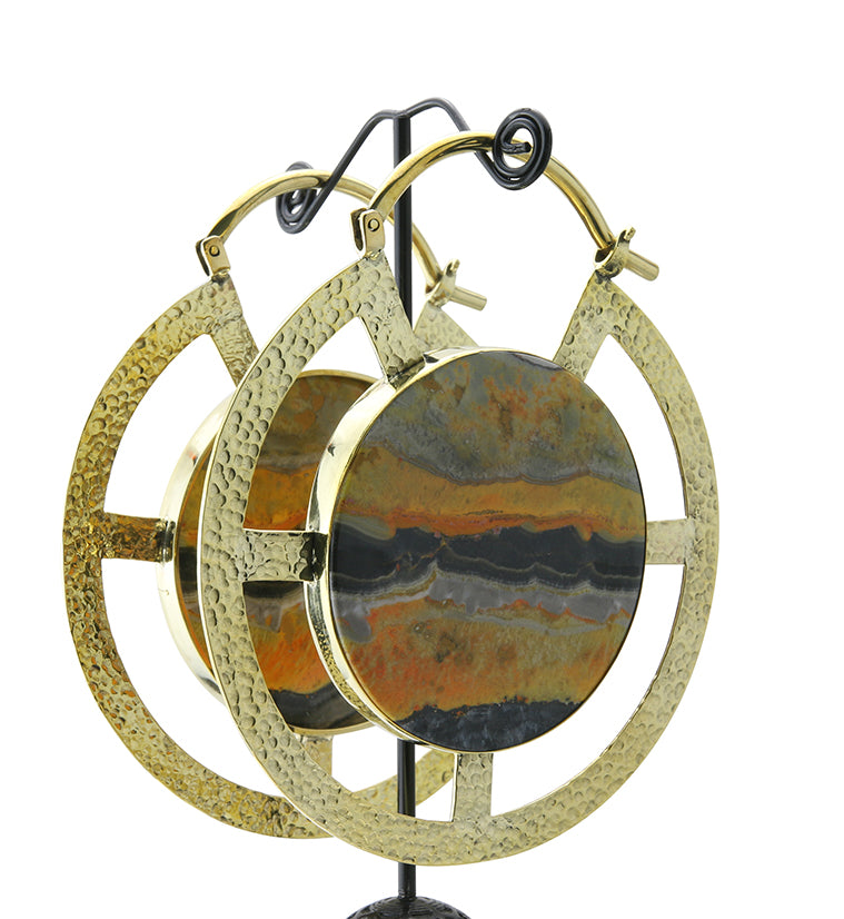 Byzantine Bumblebee Jasper Slice Ear Weights