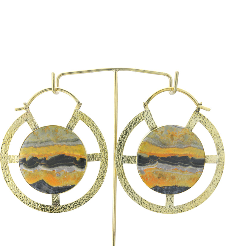 Byzantine Bumblebee Jasper Slice Ear Weights