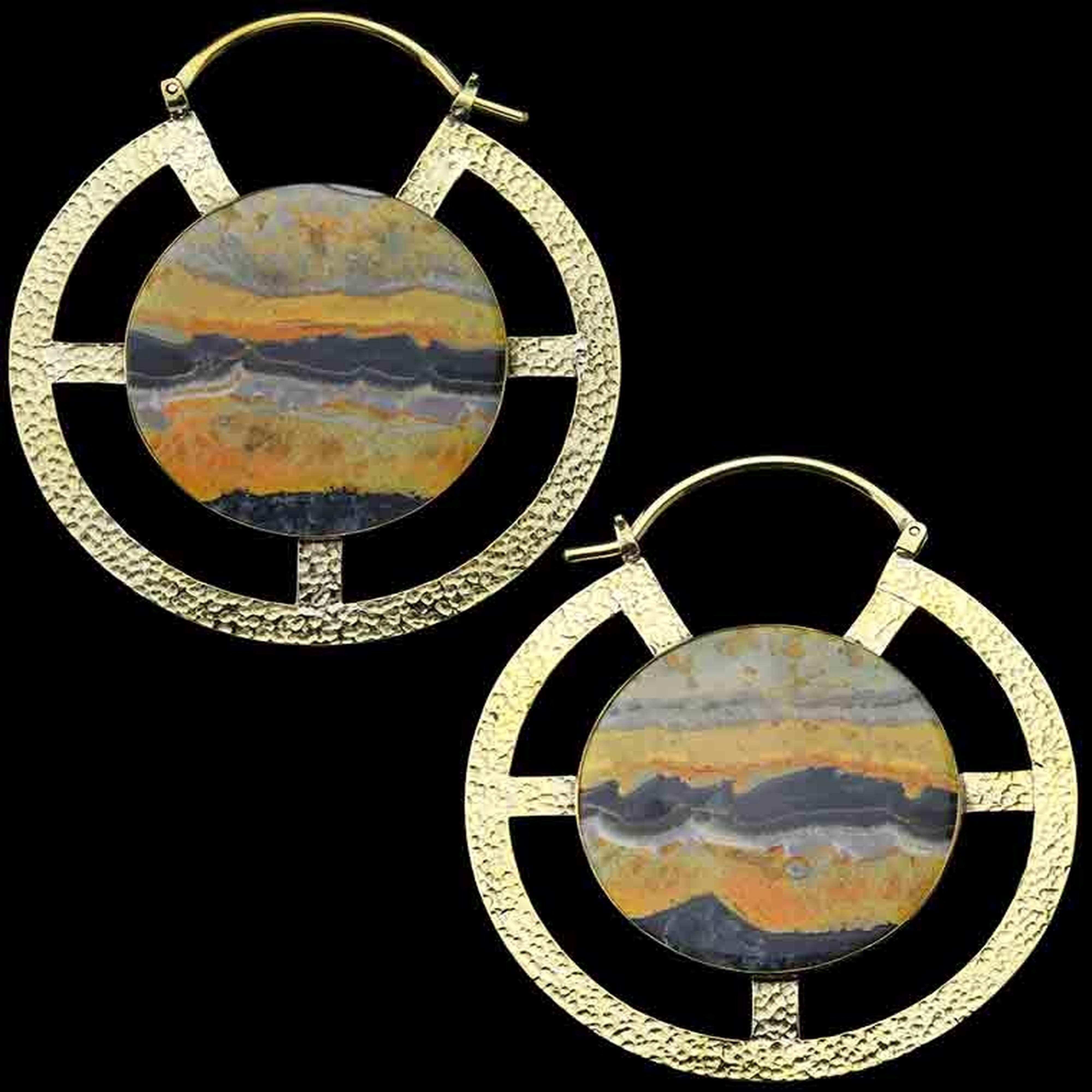 Byzantine Bumblebee Jasper Slice Ear Weights