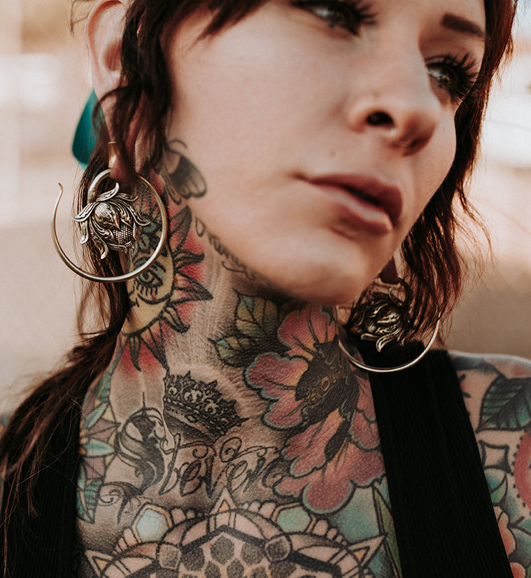 Resting Lotus Brass Ear Weights