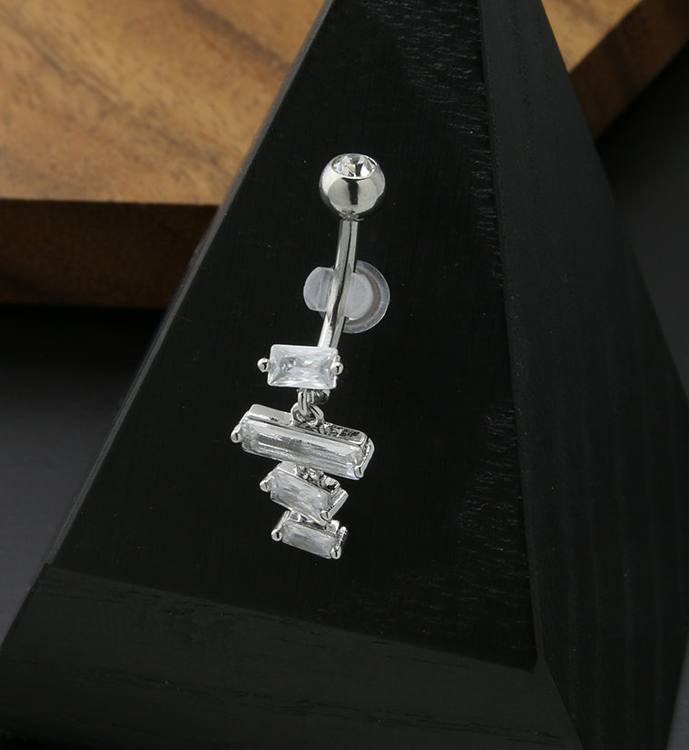 Cachet Clear CZ Stainless Steel Belly Button Ring