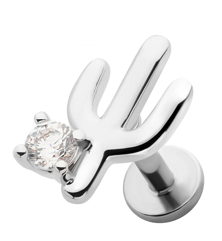 Cactus CZ Stainless Steel Threadless Labret