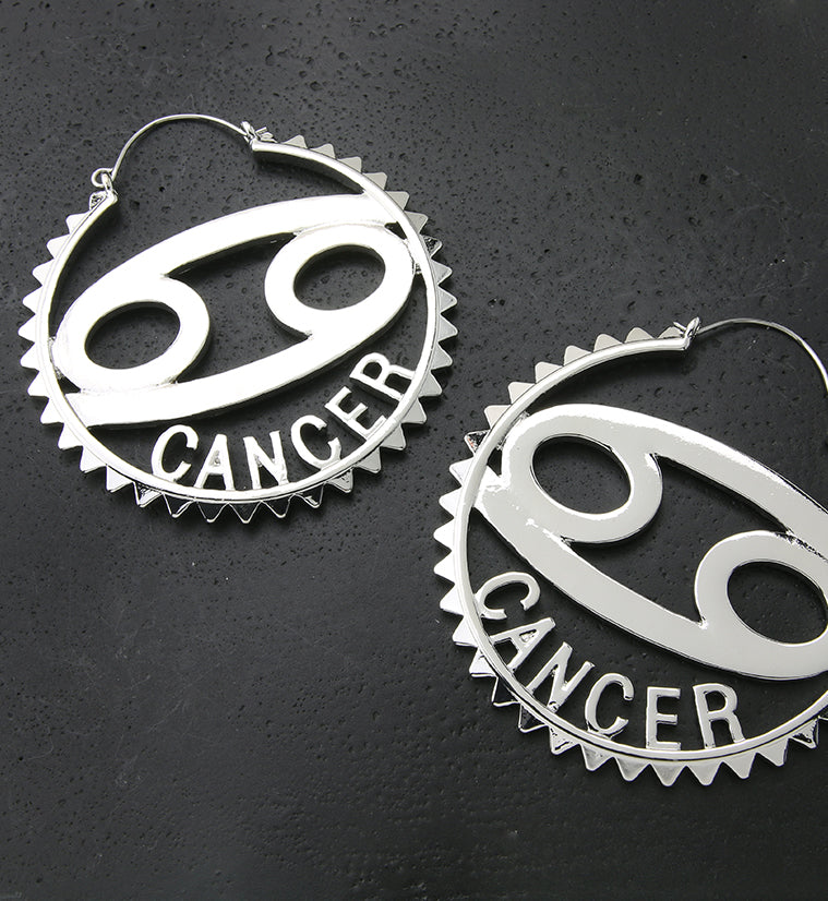Cancer Sign Plug Hoops
