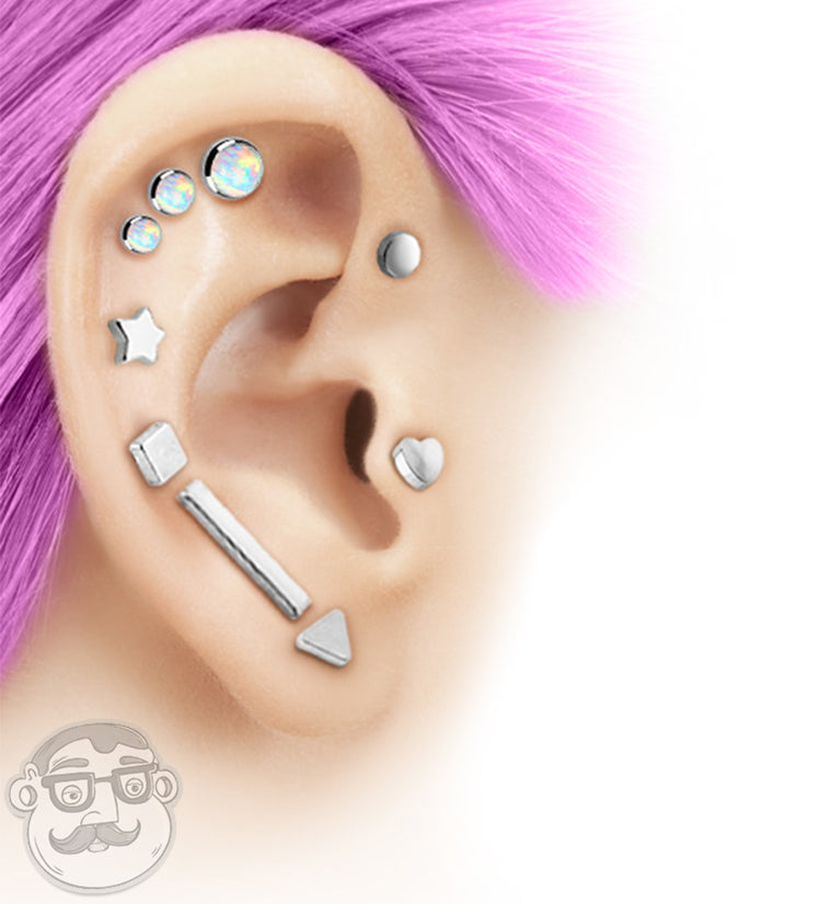 Rose Gold PVD Round Top Internally Threaded Flat Back Steel Post