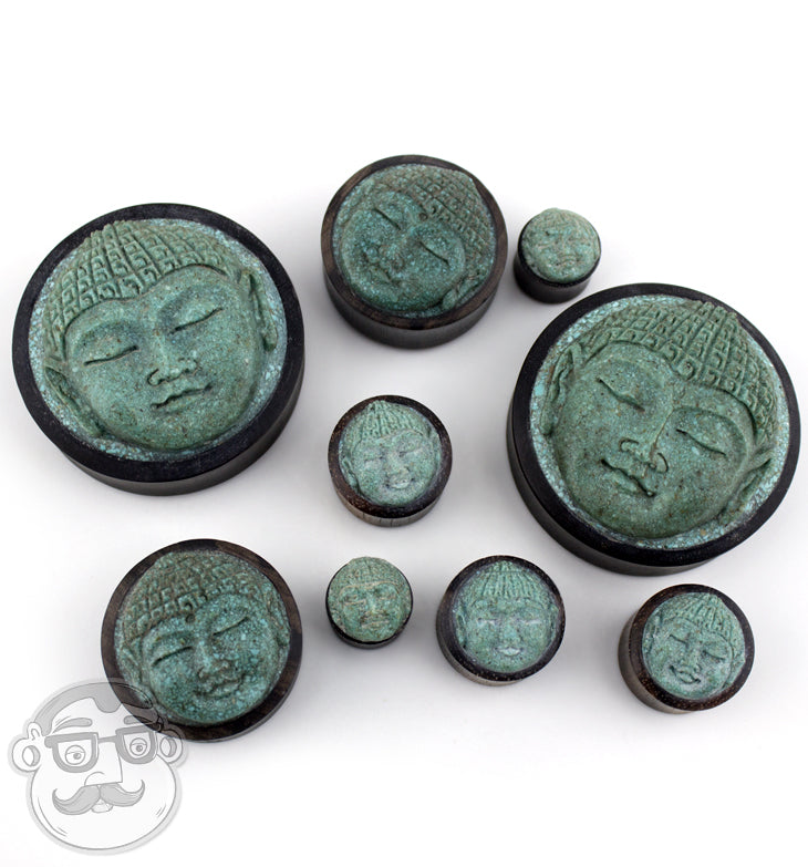 Carved Buddha Wood Plugs