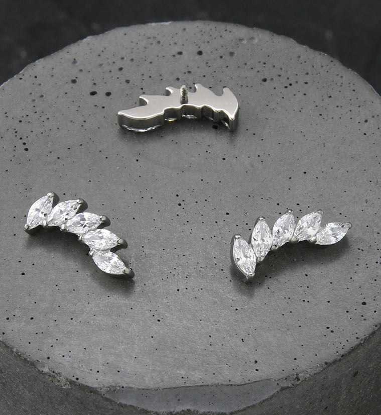 Cascade Clear CZ Titanium Internally Threaded Top