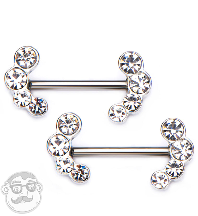 Cascade CZ Nipple Ring Barbell