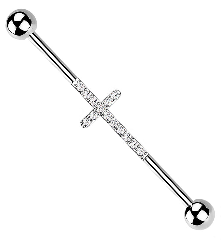 Center CZ Cross Titanium Industrial Barbell