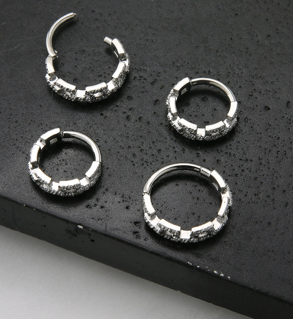 Chain CZ Stainless Steel Hinged Segment Ring
