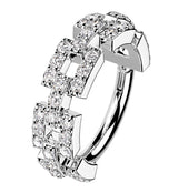 Chain CZ Stainless Steel Hinged Segment Ring