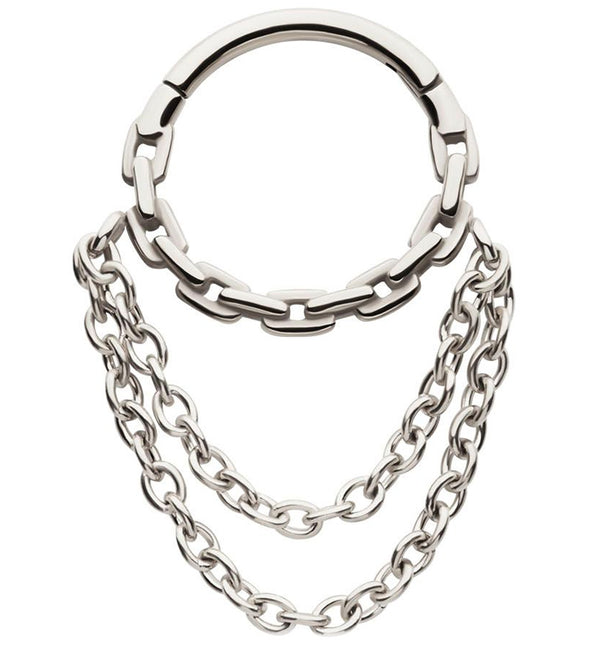 Chain Link Double Dangle Chain Stainless Steel Hinged Segment Ring