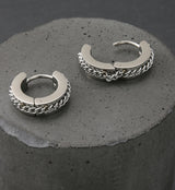 Chain Link Stainless Steel Hinged Hoop Earrings