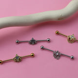 Triple Square Gem Chained Industrial Barbell