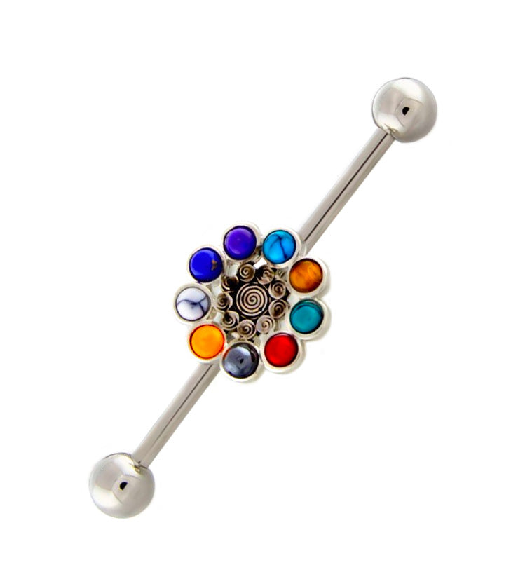Chakra Stainless Steel Industrial Barbell