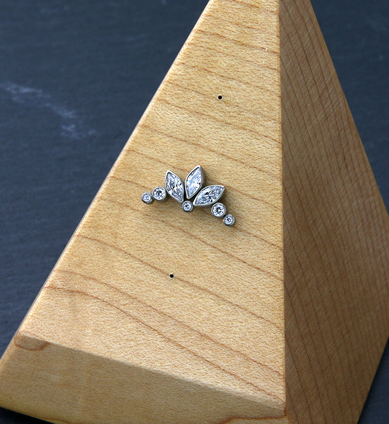 Chaplet CZ Threadless Titanium Top