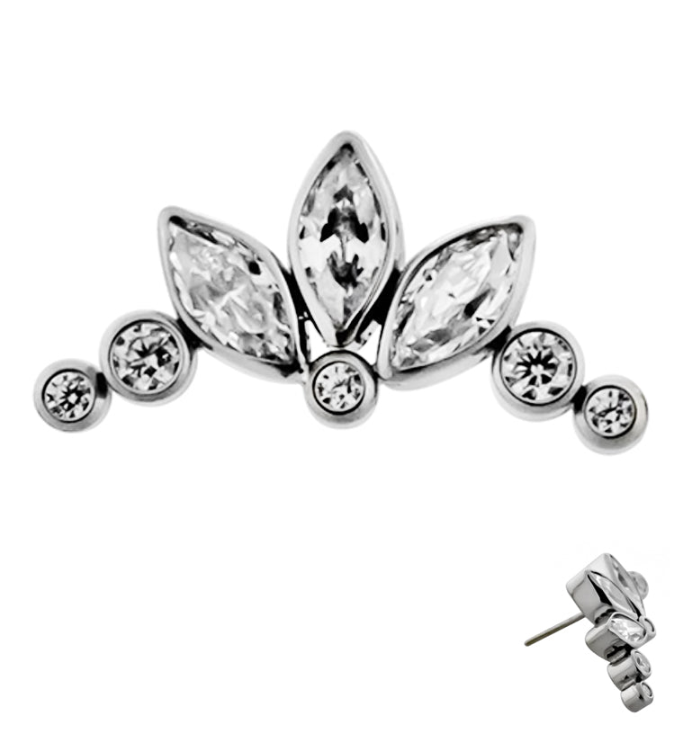 Chaplet CZ Threadless Titanium Top