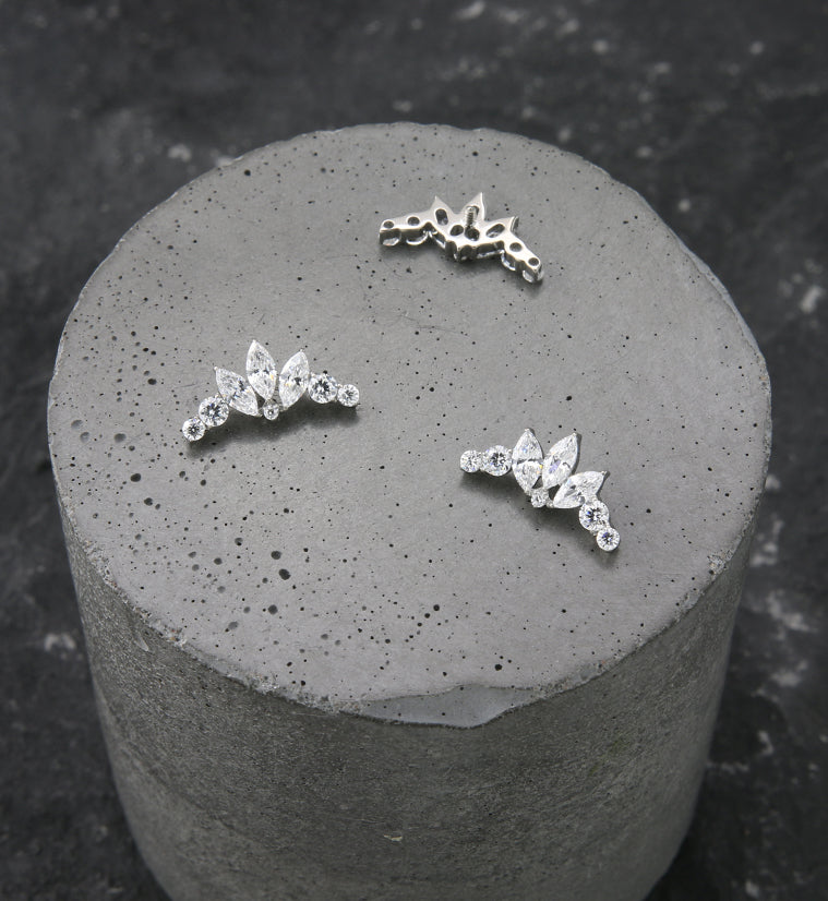 Chaplet Prong CZ Internally Threaded Titanium Top