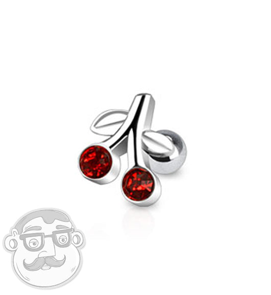 Cherry Red Tragus / Cartilage Piercing Stud