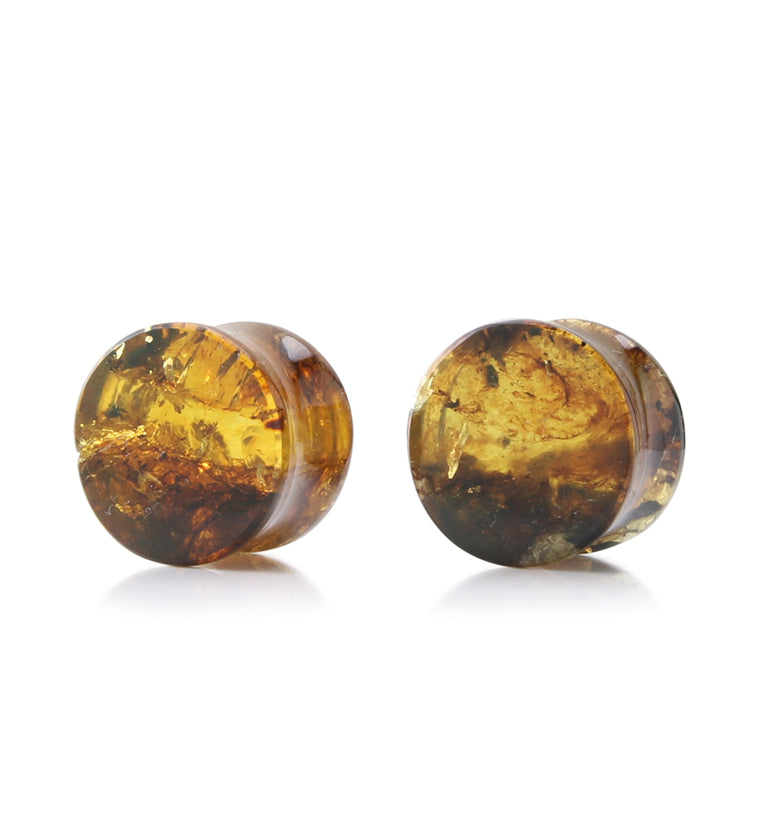 Chiapas Amber Plugs 5/8" (15.5mm) - Version 18 (Small Dent)