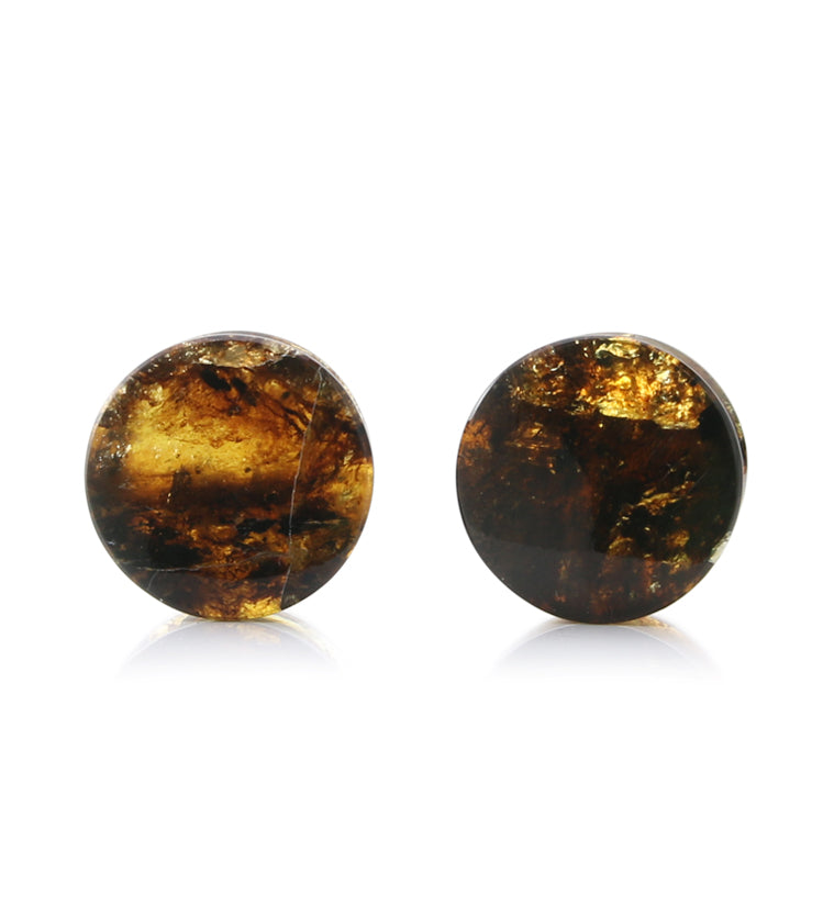 Chiapas Amber Plugs 5/8" (15.5mm) - Version 20 (Rough Edge)