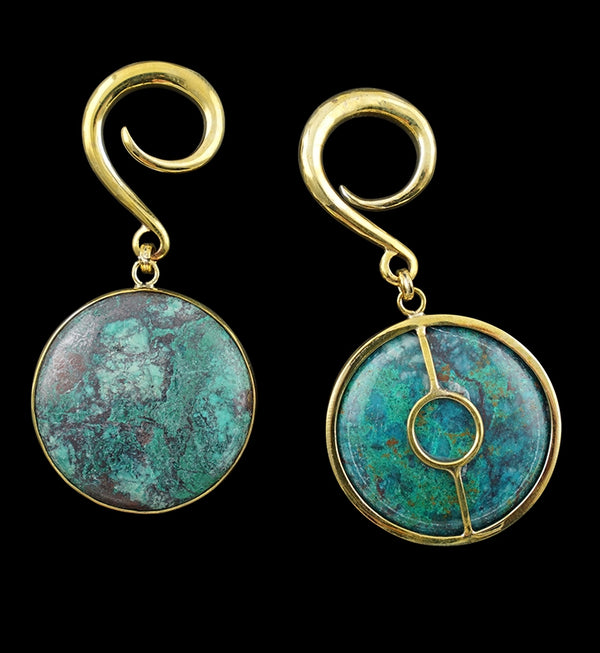 Grand Chrysocolla Stone Hanging Ear Weights