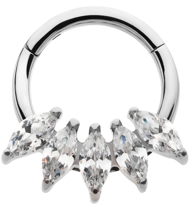 Cinque CZ Titanium Hinged Segment Ring