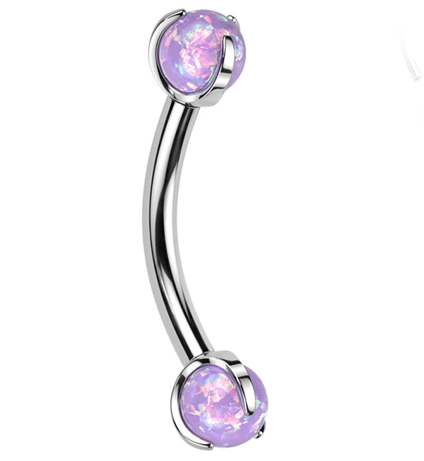 Claw Purple Opalite Titanium Internally Threaded Curved Barbell